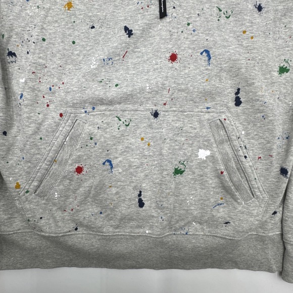 Champion XL Authentic Athleticwear Quarter Zip Paint Splatter Grey Hoodie EUC - Picture 3 of 9